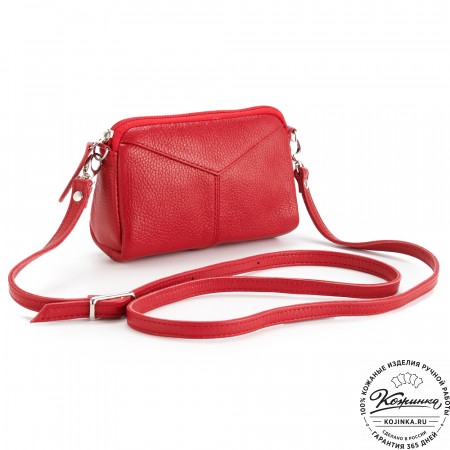 Кожаный клатч "Марта" (красный)